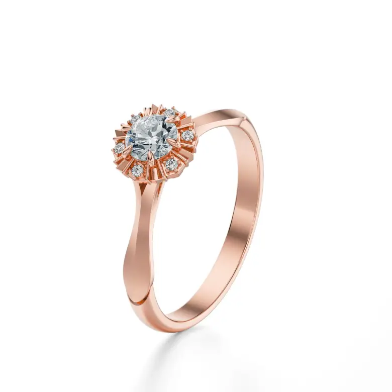 Pierścionek z różowego złota z diamentami AJPZ_082